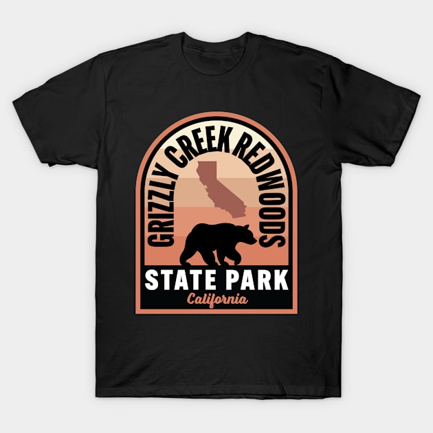 Grizzly Creek Redwoods State Park CA Bear T-Shirt by HalpinDesign